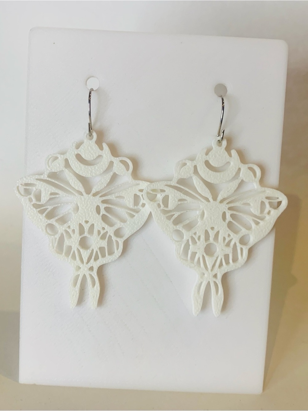 Delicate White Butterfly Drop Earrings - Women Jewelry